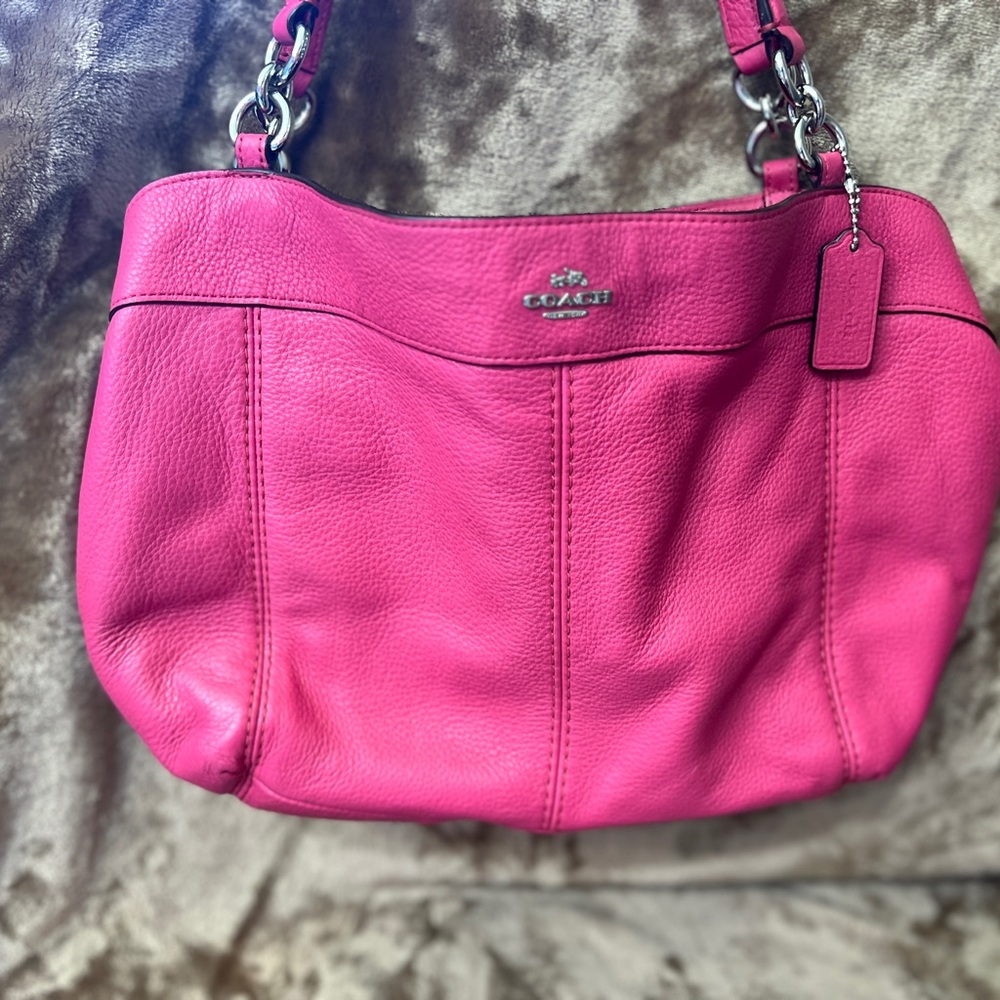 Coach Pink Leather Shoulder Bag